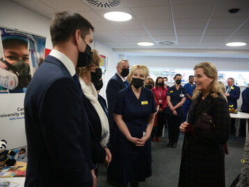 Representatives from Cambridge University Hospitals NHS Foundation Trust meeting The Countess