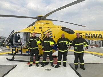 Andrew Ledwith (second from left) with his Helipad colleagues