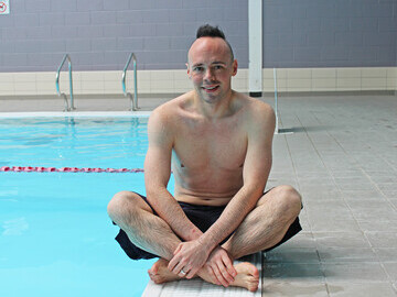 Nick Jamieson-Jones will be swimming 45 laps of the pool every day during June to cover 21 miles