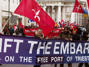 Thousands of citizens of Trieste rallied to end Italian violations about the Free Port of Trieste