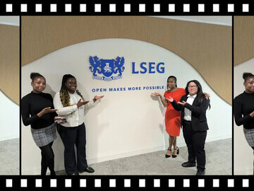 Young people beginning work experience at the London Stock Exchange Group with Leila Thomas, CEO & Founder of Urban Synergy 