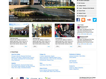 Blackpool Sixth web site built using Schudio
