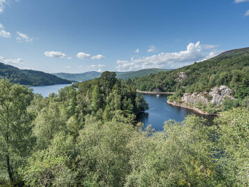 Scenic view over Loch Katrine