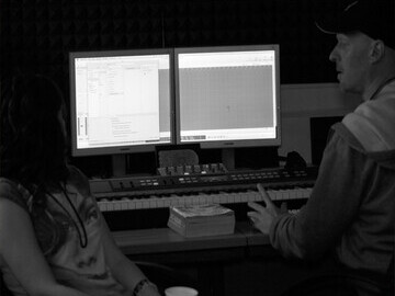 Abby in the studio with Planck Music