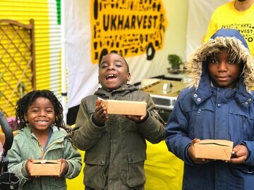 Participants receive food from UKHarvest