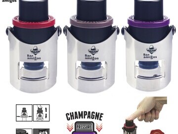 Bar Amigos ® champagne pressure stopper 3 colour triple pack