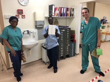 Staff at Ashford hospital with Galaxy tablets