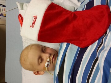 Samuel in hospital - his last christmas