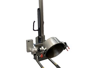 Lifting Equipment for lifting and forward tipping mixing bowls of ingredients