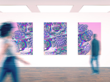 pink neon fractal gallery by penelope and parker