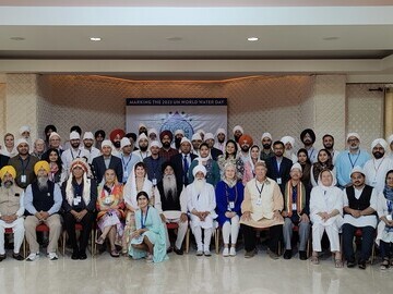 Group photo, “Living Water for All” conference marking UN World Water Day, taking place at the Nishkam International Centre, Amritsar, Punjab