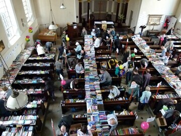 One of our previous Amnesty book sale events.