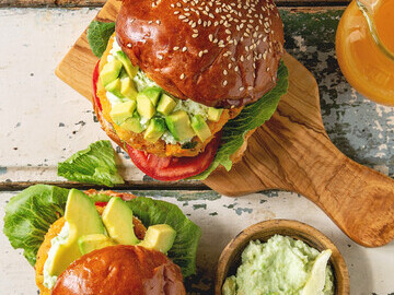 An image of a vegan burger made with JJ Foodservice ingredients 