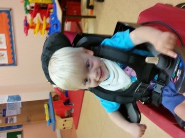 Thomas - the little boy who will be receiving the 250th Wizzybug free of charge