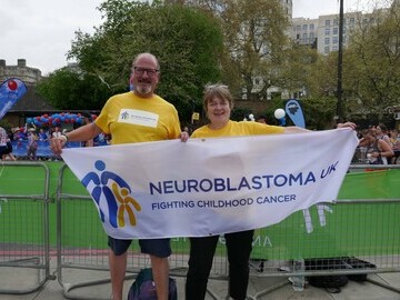 Trustees Tony and Shirley supporting Neuroblastoma UK runners