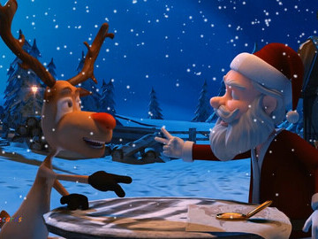Video eCard - Santa and Rudolph play rock paper scissors