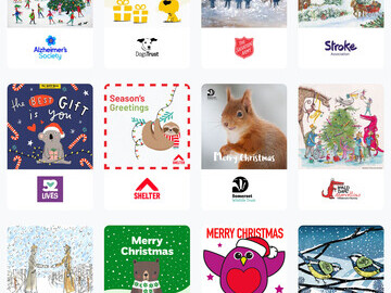 Example Christmas e-card designs by charities
