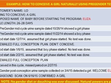 This shows how to conceive a girl using this program.