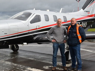 Civil Air Support Pilot Rob Devey and Halfpenny Green owner Tony Hall