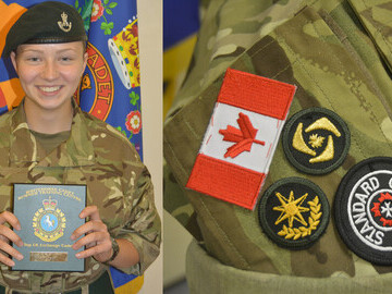 ellew-Harvey with her plaque for Top UK Exchange Cadet at Whitehorse Cadets Summer Training Centre, Canada. Credit: Cornwall Army Cadets