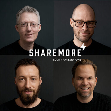 ShareMore team,  (left top: Nick Beal, right top: Rick Boomgaardt, left bottom: Alex Griffiths, right bottom: Wouter Wytenburg)