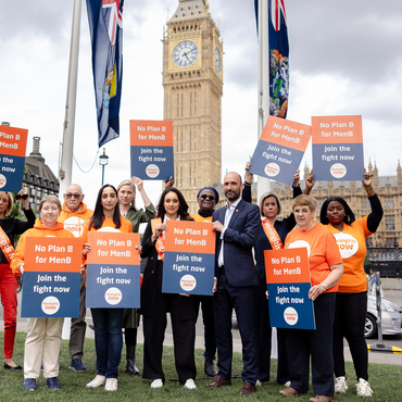 Seema Jaswal joins volunteers to launch the No Plan B for MenB campaign - photo credit: Sylvie Pope Photography
