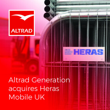 Heras Mobile UK branded fence panel being replaced by Altrad Generation branding