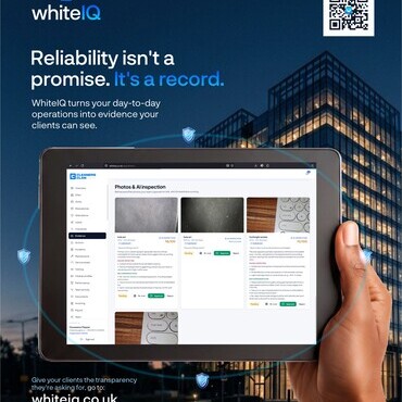 WhiteIQ commercial cleaning operations platform providing cleaning businesses with digital evidence, site visibility and service records.