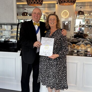 Reverend Ellis with Julie Mills