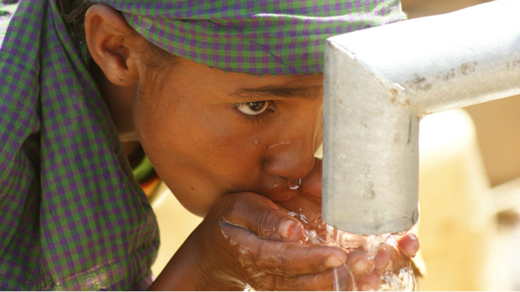 Child drinking water