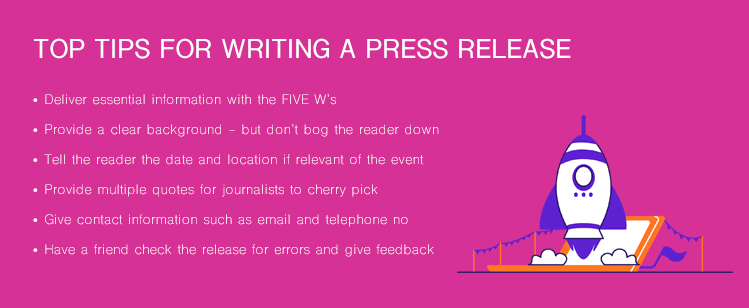 top writing press release tips
